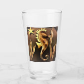 Seahorse Metal Art Glas (Voorkant)