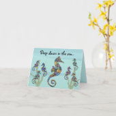 Seahorse Moederdag Kaart (Gele Bloem)