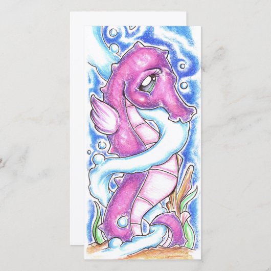 Seahorse Money Holder Card Feestdagenkaart (Voorkant / Achterkant)