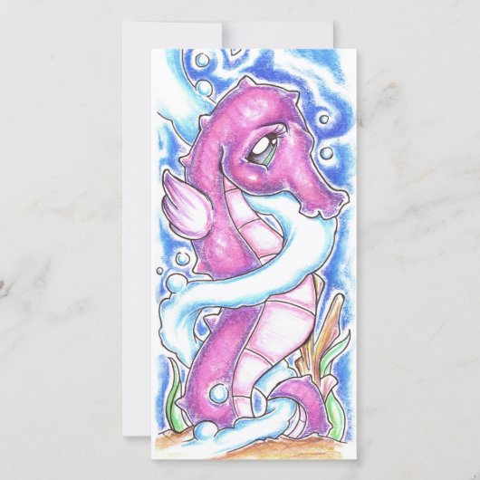 Seahorse Money Holder Card Feestdagenkaart (Voorkant)