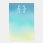 Seahorse Monogram Beach Ocean Ombre Post-it® Notes (Voorkant)