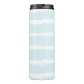 Seahorse Monogram Strand Nautische Streep Waterver Thermosbeker (Achterkant)