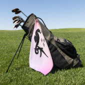Seahorse naam golfhanddoek (Groen)