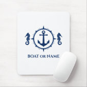 Seahorse Nautical Anchor Your Boat of Name Blue Muismat (Met muis)