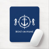 Seahorse Nautical Anchor Your Boat of Name Navy Muismat (Met muis)