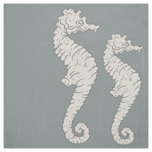 Seahorse Nautical Pattern Stof (Swatch)