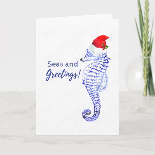 Seahorse Nautical Theme Holiday Kaart (Voorkant)