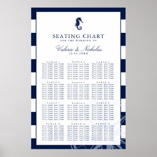 Seahorse   Nautical Wedding   Zitschaart wit Poster