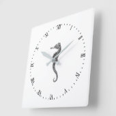 "SEAHORSE" NAUTIEKE ACRYLISCHE WALLCLOCK VIERKANTE KLOK (Hoek)