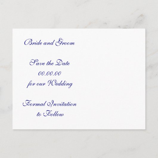 Seahorse navy blue, roze bruiloft Save the Date Aankondigingskaart (Achterkant)