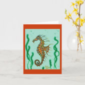 Seahorse Note-Kaart Kaart (Gele Bloem)