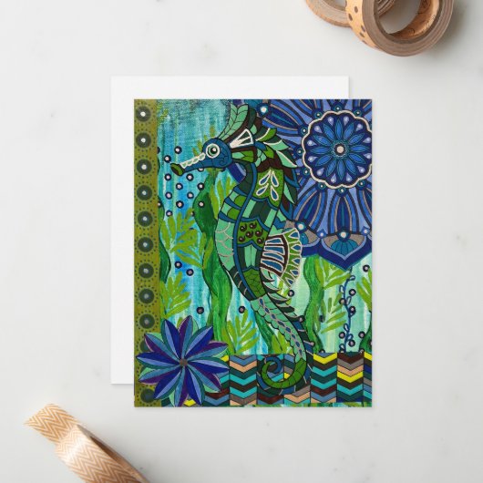 Seahorse Notitiekaartje (Voorkant / Achterkant in situ)