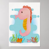 Seahorse Nursery Print Animal Kinder Room Poster (Voorkant)
