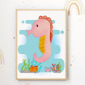 Seahorse Nursery Print Animal Kinder Room Poster
