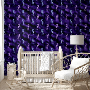 Seahorse oceaan glamour fonkelen girly zee creatur behang