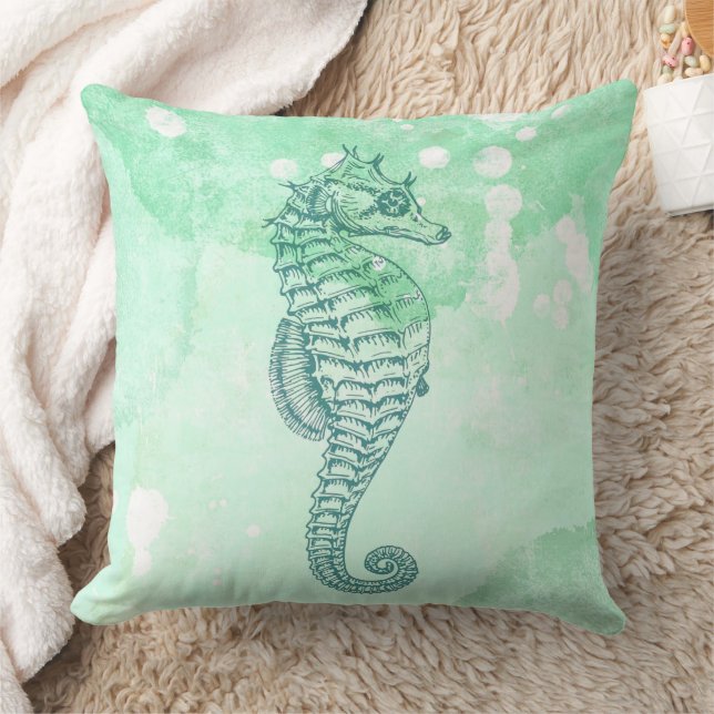 Seahorse Ocean Blue Beah Theme Kussen (Deken)