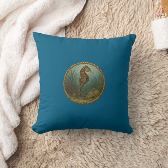 Seahorse Ocean Blue Pillows Kussen (Deken)