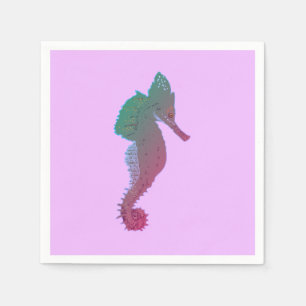 Seahorse, Ocean Life, Vector Art Cocktail Napkin Servet