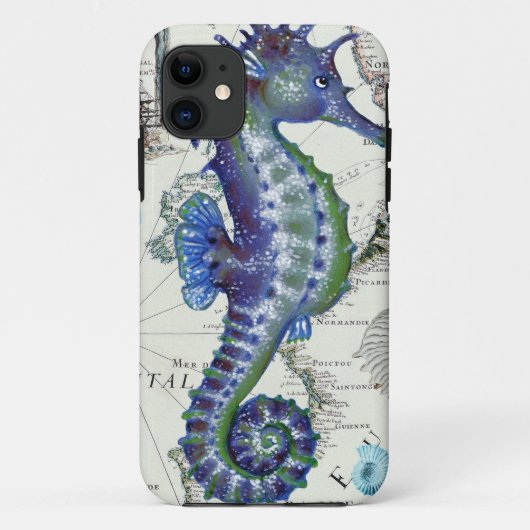 Seahorse Old Map Case-Mate iPhone Case (Achterkant)