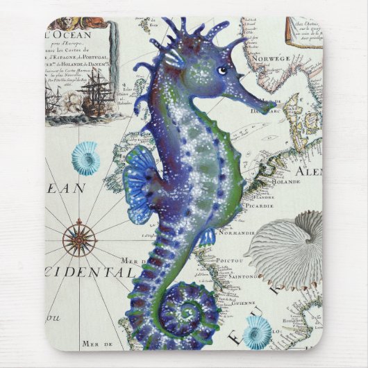 Seahorse Old Map Muismat (Voorkant)