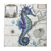 Seahorse Old Map Tegeltje (Voorkant)