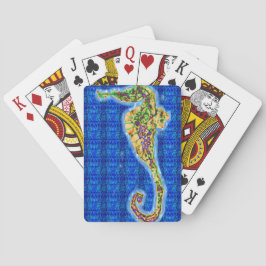 Seahorse on Blue Pattern Speelkaarten