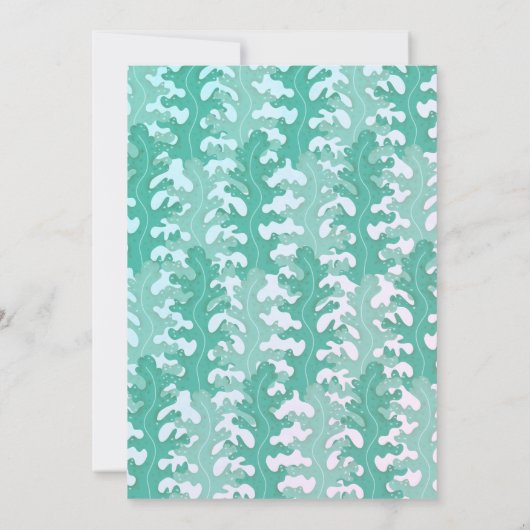 Seahorse onder het Zee Blue Baby shower Invitation Kaart (Achterkant)