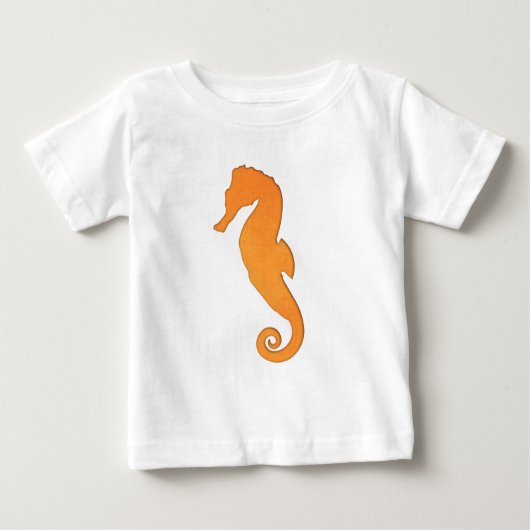 Seahorse oranje silhouet Eenvoudig schattig nautis (Voorkant)