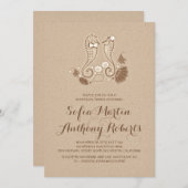 Seahorse paar strand repetitie diner uitnodiging (Voorkant / Achterkant)