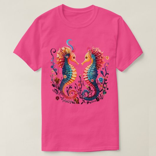 Seahorse Paar Valentijn T-shirt (Design voorkant)