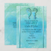 Seahorse Paar Waterverf Strand Bruiloft Uitnodigen Kaart (Voorkant / Achterkant)