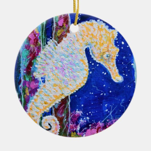 Seahorse Painting Keramisch Ornament (Voorkant)