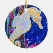 Seahorse Painting Keramisch Ornament (Achterkant)