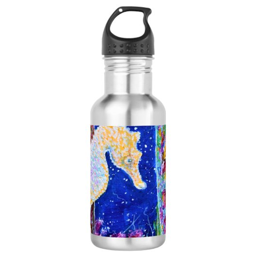 Seahorse Painting Waterfles (Voorkant)