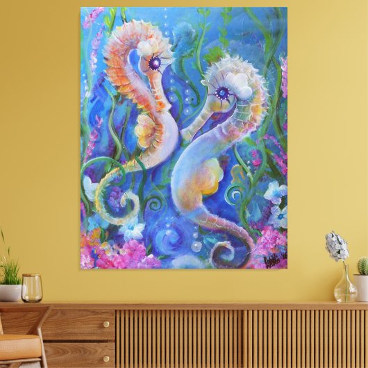 Seahorse Paradise Canvas Afdruk (Insitu (Woonkamer))
