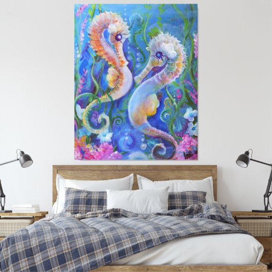 Seahorse Paradise Canvas Afdruk (Insitu (Slaapkamer))
