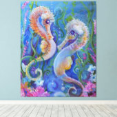 Seahorse Paradise Canvas Afdruk (Insitu (Houten vloer))