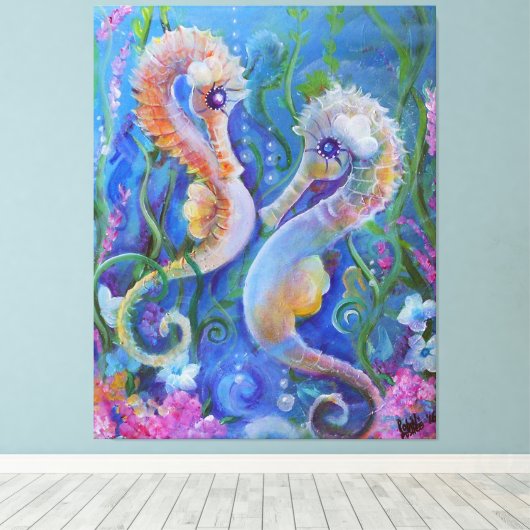 Seahorse Paradise Canvas Afdruk (Insitu (Houten vloer))