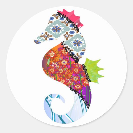 Seahorse Patchwork Pet Stickers (Voorkant)
