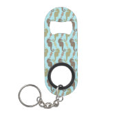 Seahorse Pattern Aqua Blue Sleutelhanger Flessenopener (Voorkant)