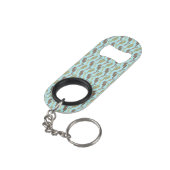 Seahorse Pattern Aqua Blue Sleutelhanger Flessenopener (Achterkant Gekanteld)