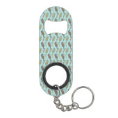 Seahorse Pattern Aqua Blue Sleutelhanger Flessenopener (Achterkant)