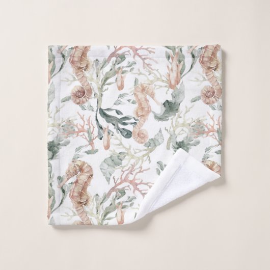 Seahorse Pattern Bad Handdoek (Wasdoekje)