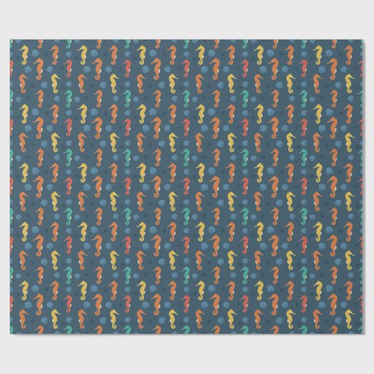 Seahorse Pattern Cadeaupapier (Vlak)