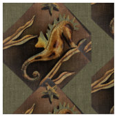 Seahorse Pattern in Copper kleuren Stof (Close Up)