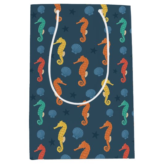 Seahorse Pattern Medium Cadeauzakje (Voorkant)