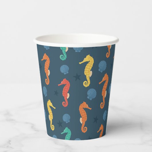 Seahorse Pattern Papieren Bekers (Achterkant)