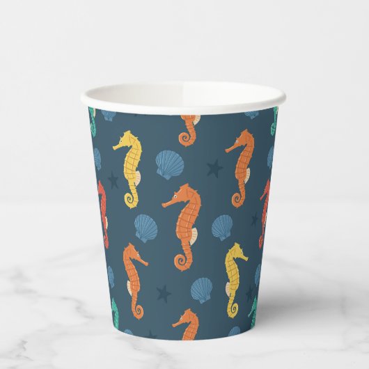 Seahorse Pattern Papieren Bekers (Links)