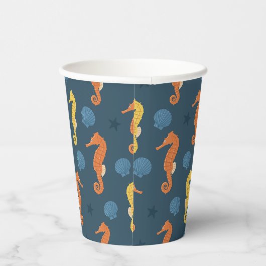 Seahorse Pattern Papieren Bekers (Rechts)