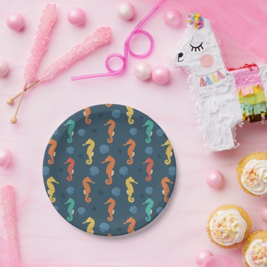 Seahorse Pattern Papieren Bordje (Feest)